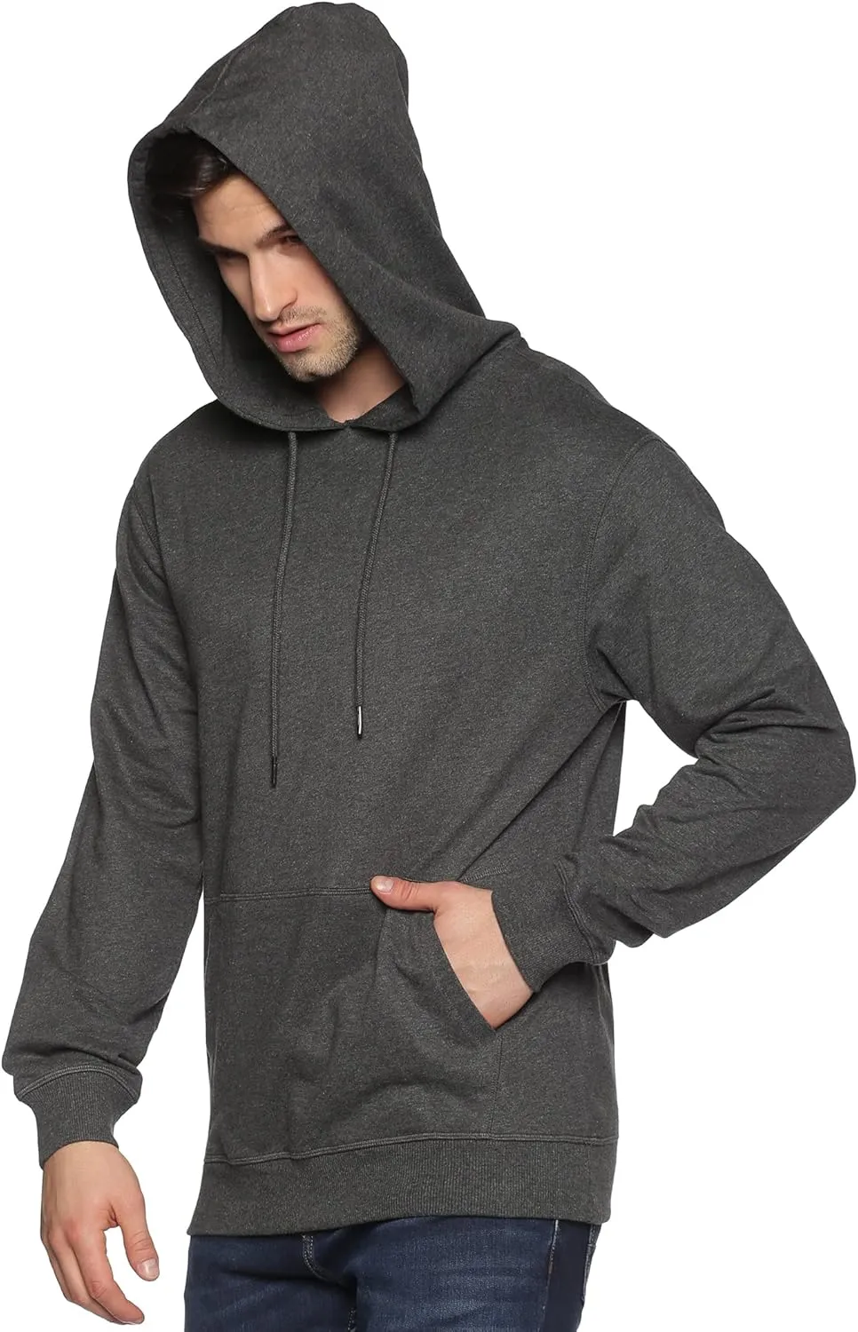 100% Cotton Hoodie For Men, Warm Fleece Pullover Hoodies Regular Fit Heavyweight Hooded Sweatshirts