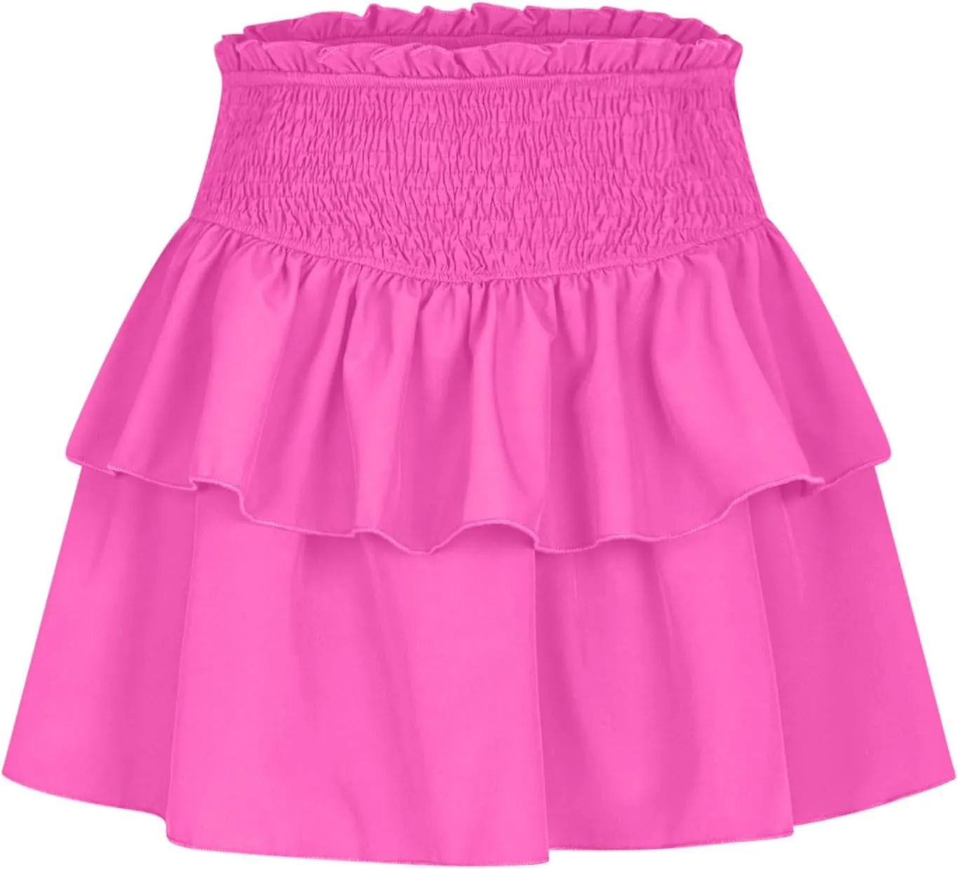 2025 New Skirts for Women Classic Layered Short Skirt Solid Color High Waisted Casual Skirt Pleated Beach Boho Skirt