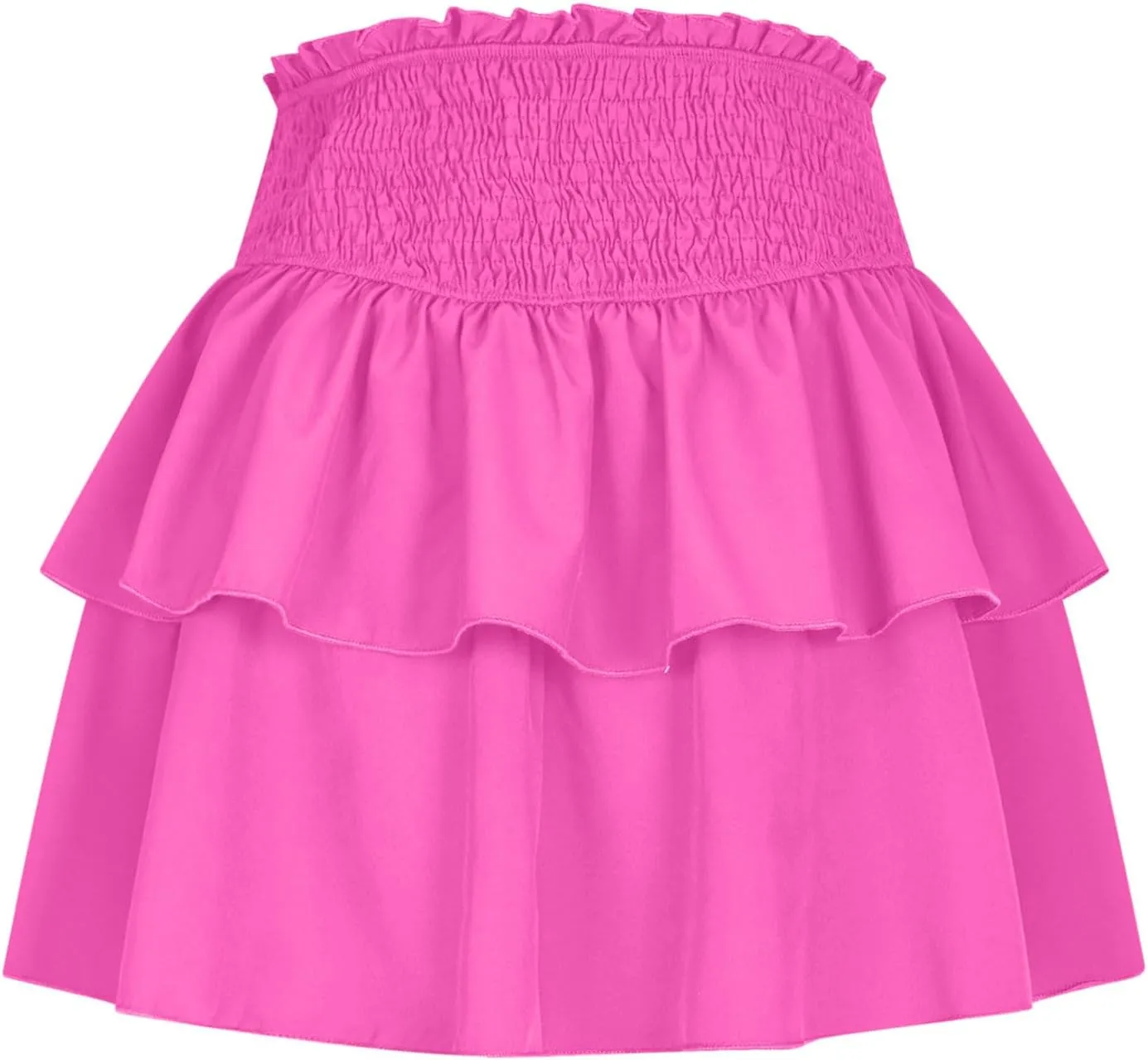 2025 New Skirts for Women Classic Layered Short Skirt Solid Color High Waisted Casual Skirt Pleated Beach Boho Skirt
