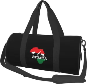 Africa Map Convertible Garment Bag with Shoulder Strap, Carry on Garment Duffel Bag for Men Women - Rolling Foldable for Travel Luggage Bags (Black)