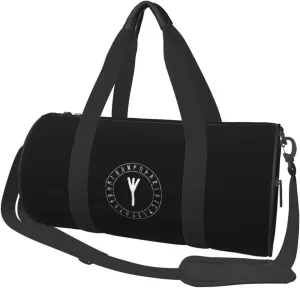 Algiz Rune Convertible Garment Bag with Shoulder Strap, Carry on Garment Duffel Bag for Men Women - Rolling Foldable for Travel Luggage Bags (Black)