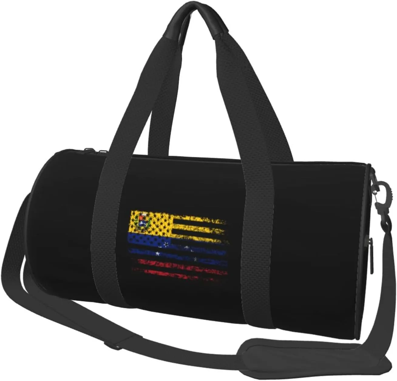 American Venezuelan Flag Convertible Garment Bag with Shoulder Strap, Carry on Garment Duffel Bag for Men Women - Rolling Foldable for Travel Luggage Bags (Black)