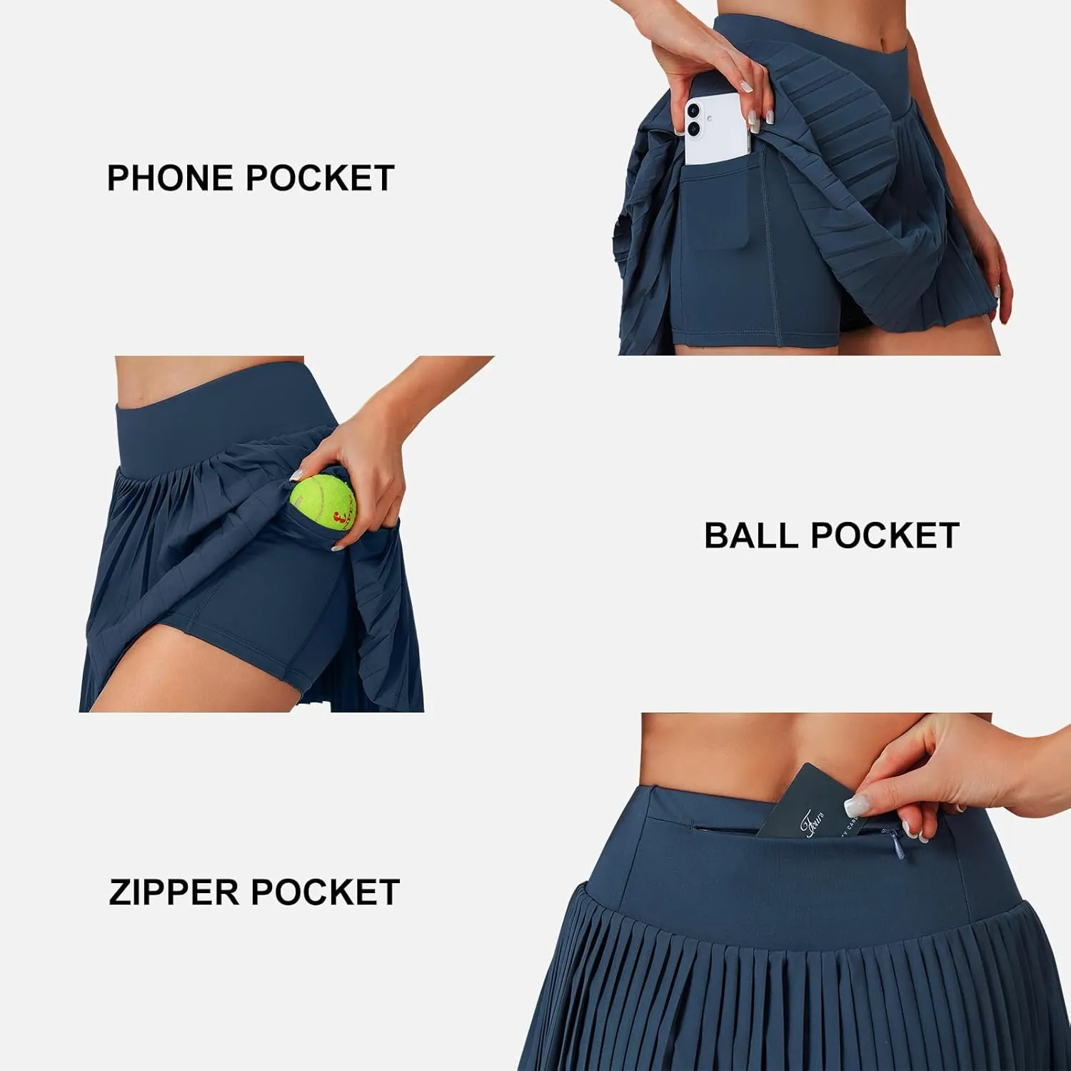 ANIVIVO Women's Pleated Tennis Skirts High Waisted Golf Skorts for Woman Workout Athletic Skorts Skirts with Shorts