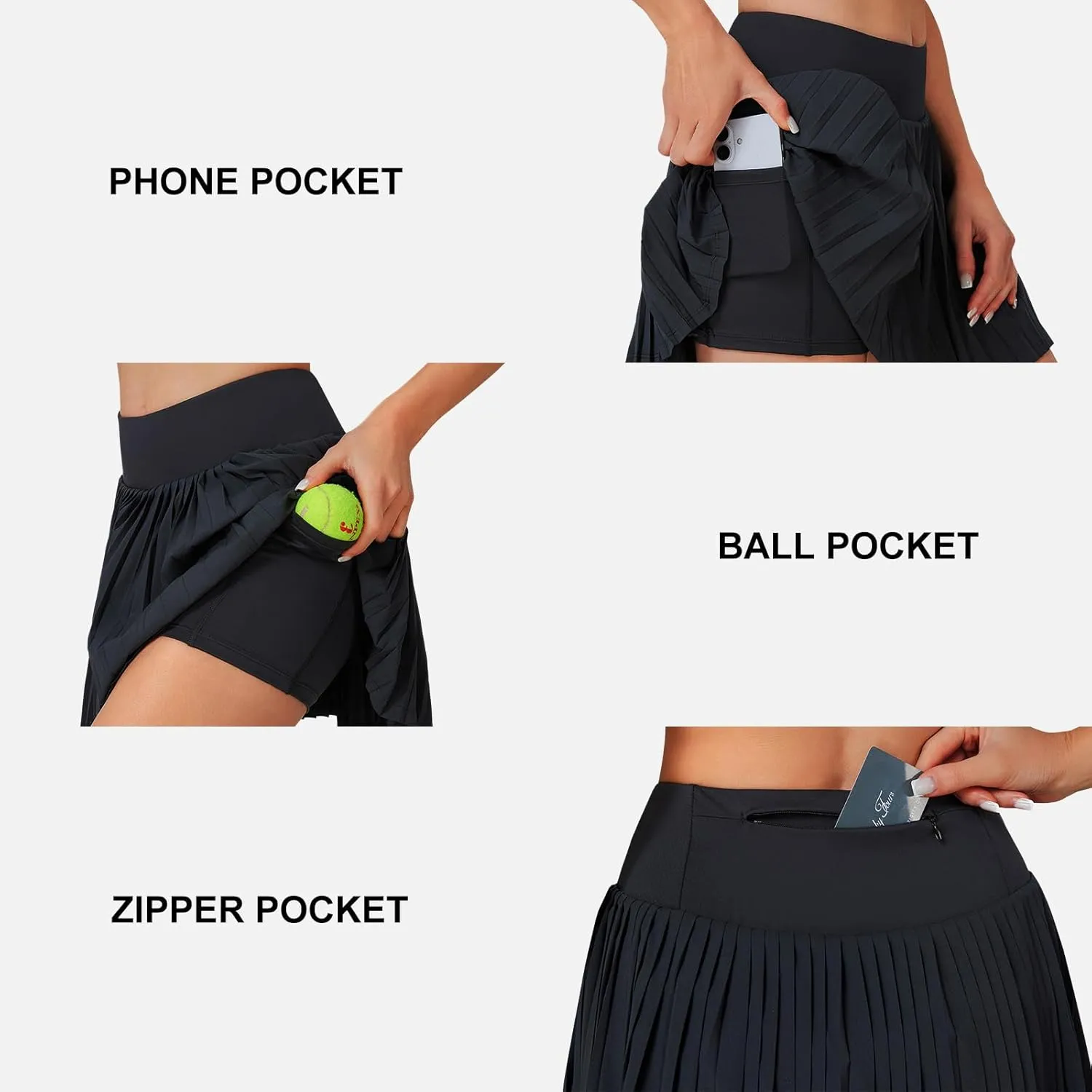 ANIVIVO Women's Pleated Tennis Skirts High Waisted Golf Skorts for Woman Workout Athletic Skorts Skirts with Shorts