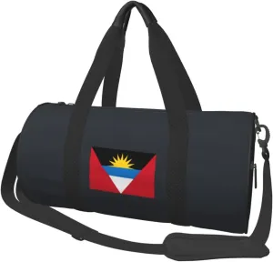 Antigua Barbuda Flag Convertible Garment Bag with Shoulder Strap, Carry on Garment Duffel Bag for Men Women - Rolling Foldable for Travel Luggage Bags (Black)