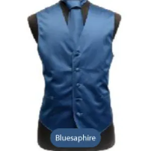 Blue-saphire Mens Solid Vest