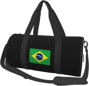 Brazil Flag Convertible Garment Bag with Shoulder Strap, Carry on Garment Duffel Bag for Men Women - Rolling Foldable for Travel Luggage Bags (Black)