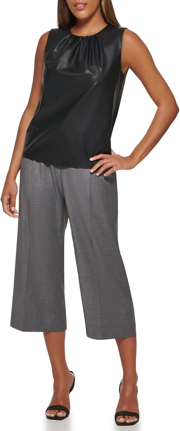 Calvin Klein Women's Pleat Neck Sleeveless Cami