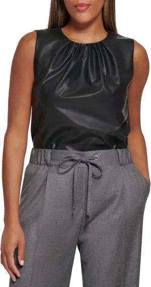 Calvin Klein Women's Pleat Neck Sleeveless Cami