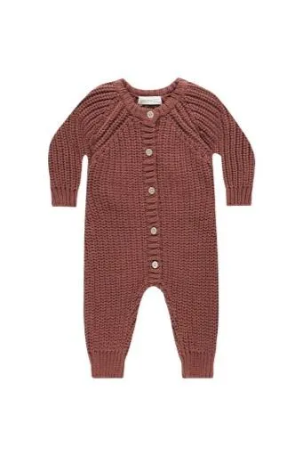 CHUNKY KNIT JUMPSUIT || CRANBERRY