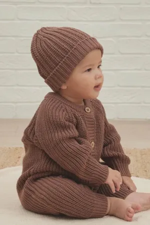 CHUNKY KNIT JUMPSUIT || CRANBERRY