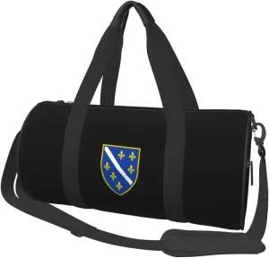 Coat of arms of Bosnia and Herzegovina Convertible Garment Bag with Shoulder Strap, Carry on Garment Duffel Bag for Men Women - Rolling Foldable for Travel Luggage Bags (Black)