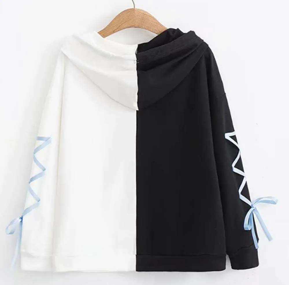 CRB Fashion Womens Kawaii Teens For Teenagers Cartoon Cotton Fleece Hoodie Top Shirt Sweatshirt