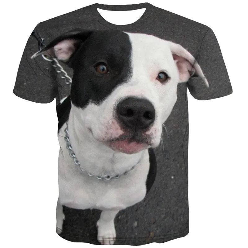 dog shirt Puppy Cute animal clothing Casual art costume big Smart dogs men's