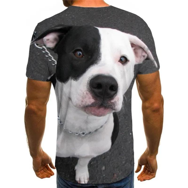 dog shirt Puppy Cute animal clothing Casual art costume big Smart dogs men's