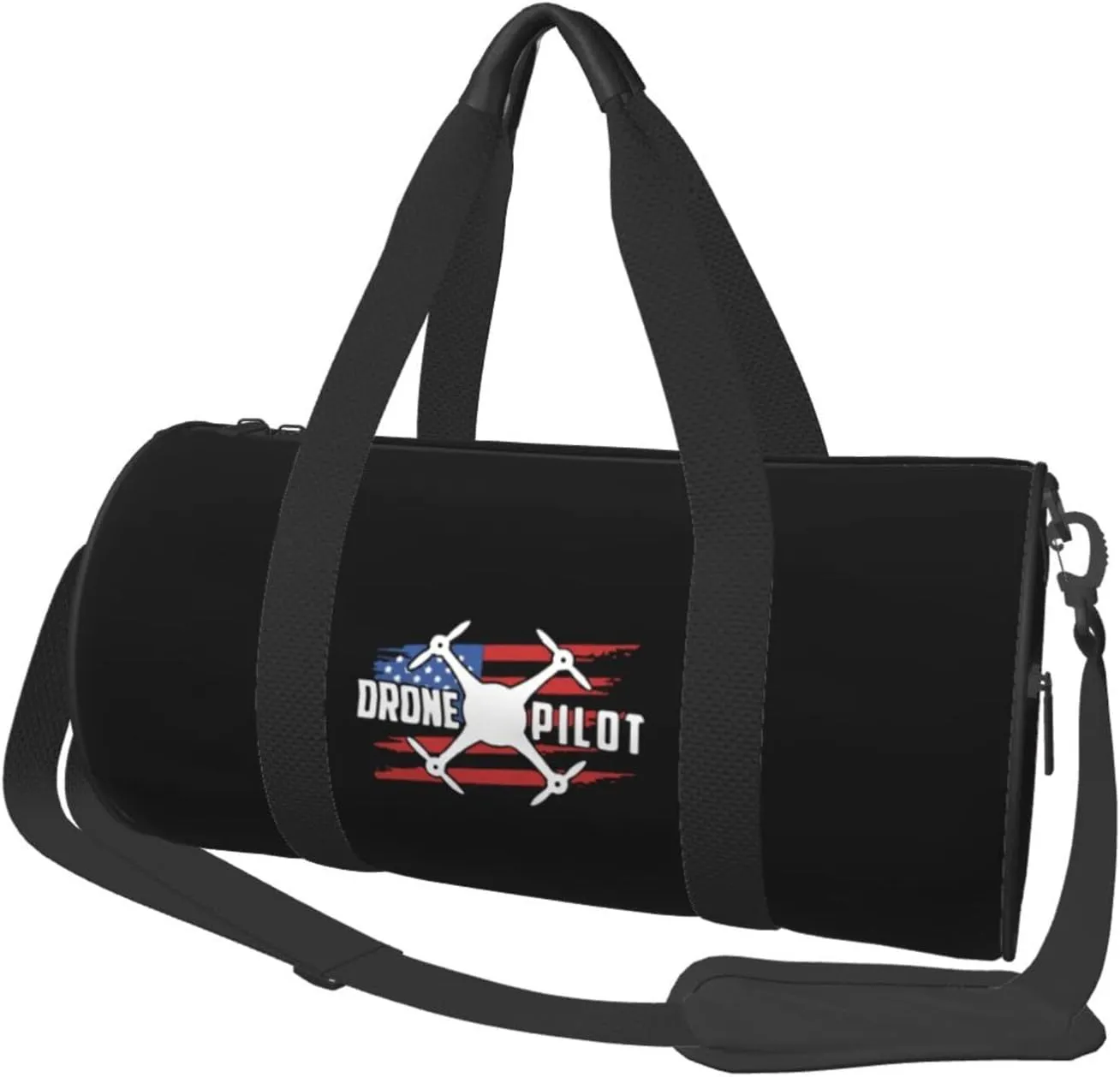Drone Pilot USA Flag Convertible Garment Bag with Shoulder Strap, Carry on Garment Duffel Bag for Men Women - Rolling Foldable for Travel Luggage Bags (Black)