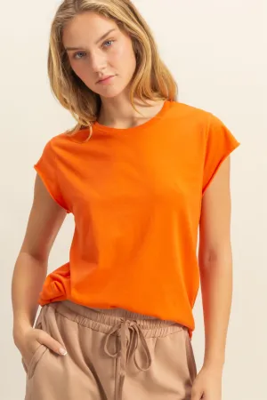 DZ25A924-Soft Cap Sleeve T Shirt