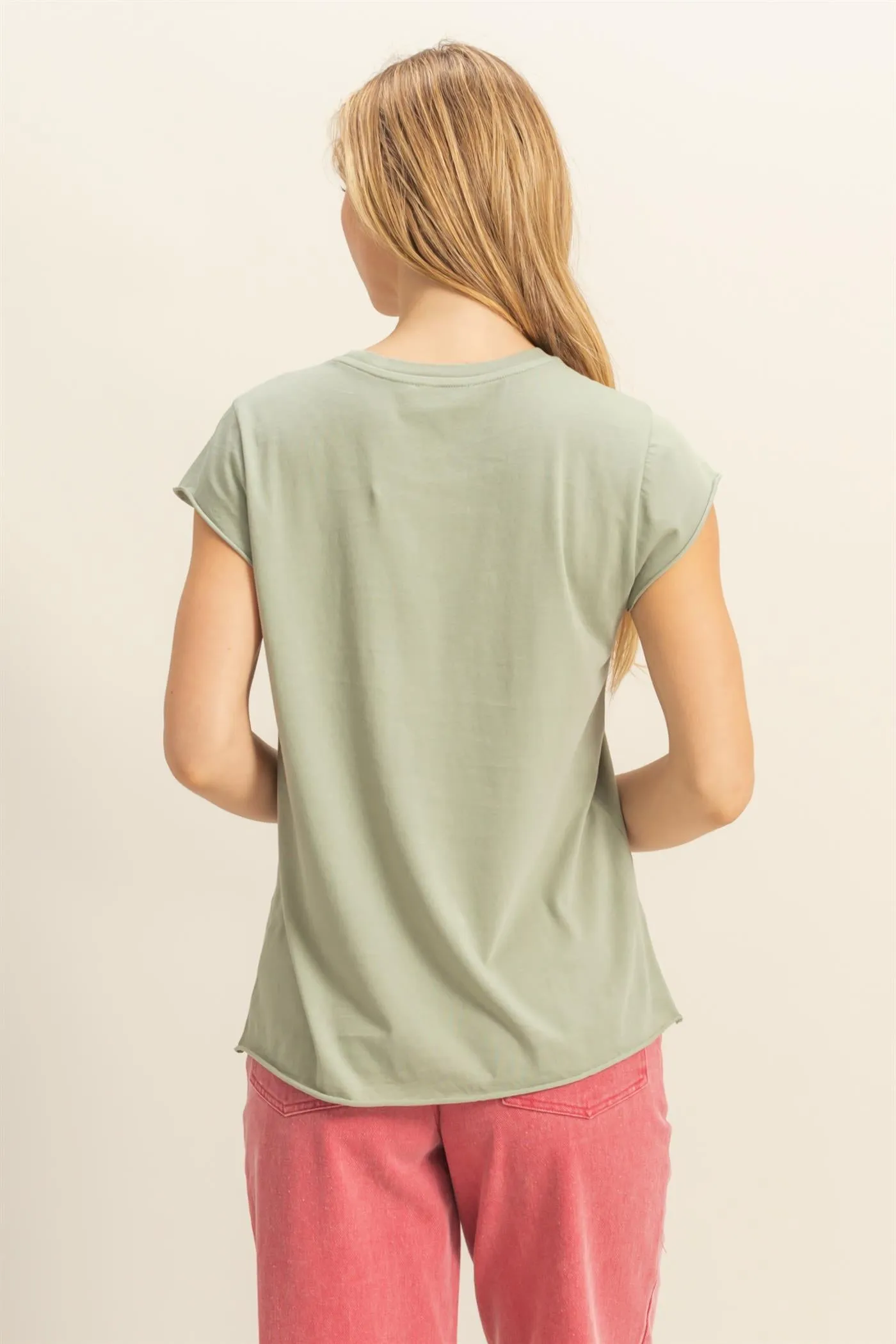 DZ25A924-Soft Cap Sleeve T Shirt