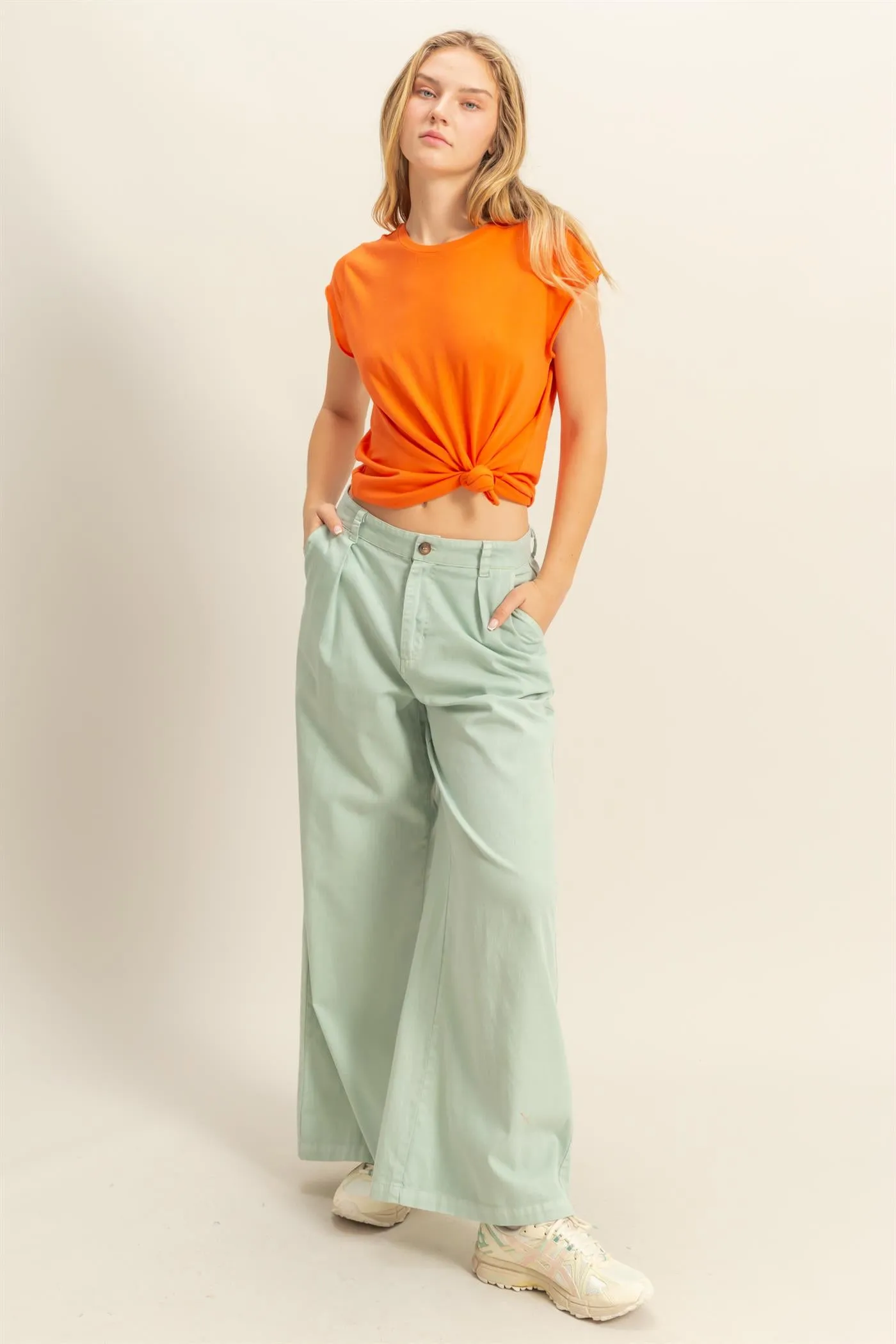 DZ25A924-Soft Cap Sleeve T Shirt