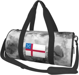 Episcopal Church Flag Convertible Garment Bag with Shoulder Strap, Carry on Garment Duffel Bag for Men Women - Rolling Foldable for Travel Luggage Bags (Black)