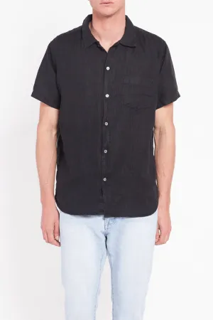 Estate Linen Short Sleeve Shirt - Black