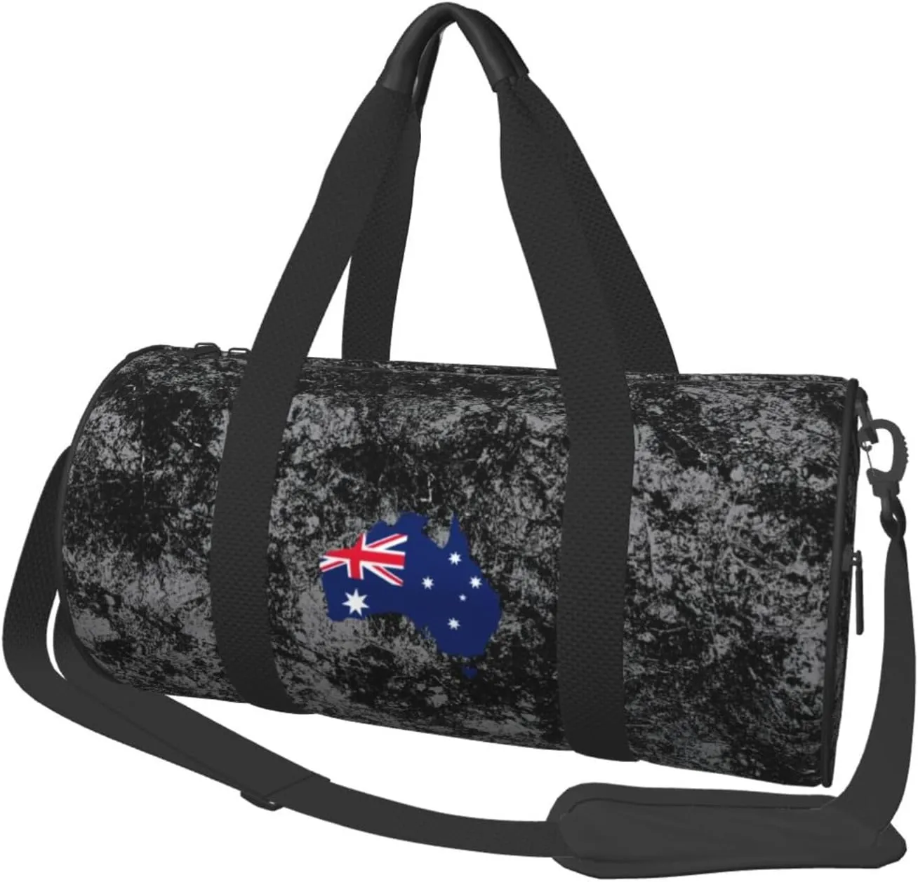 Flag Map of Australia Convertible Garment Bag with Shoulder Strap, Carry on Garment Duffel Bag for Men Women - Rolling Foldable for Travel Luggage Bags (Black)