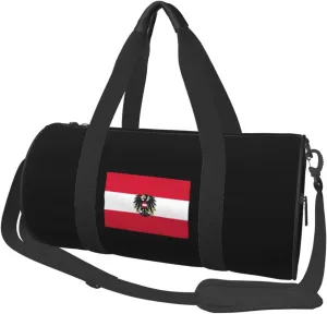 Flag of Austria Convertible Garment Bag with Shoulder Strap, Carry on Garment Duffel Bag for Men Women - Rolling Foldable for Travel Luggage Bags (Black)