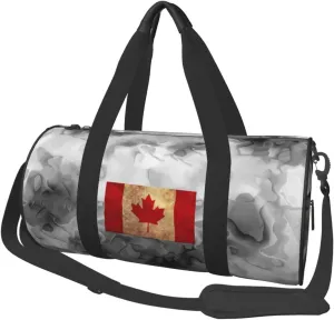 Flag of Canada Convertible Garment Bag with Shoulder Strap, Carry on Garment Duffel Bag for Men Women - Rolling Foldable for Travel Luggage Bags (Black)