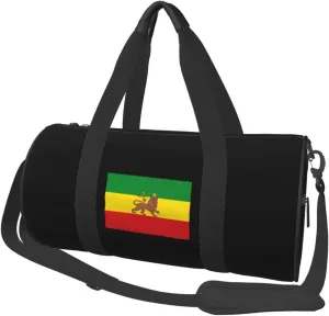 Flag of Ethiopia Convertible Garment Bag with Shoulder Strap, Carry on Garment Duffel Bag for Men Women - Rolling Foldable for Travel Luggage Bags (Black)
