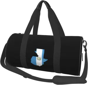 Flag Of Guatemala Map Convertible Garment Bag with Shoulder Strap, Carry on Garment Duffel Bag for Men Women - Rolling Foldable for Travel Luggage Bags (Black)