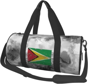 Flag of Guyana Convertible Garment Bag with Shoulder Strap, Carry on Garment Duffel Bag for Men Women - Rolling Foldable for Travel Luggage Bags (Black)