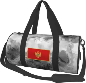 Flag of Montenegro Convertible Garment Bag with Shoulder Strap, Carry on Garment Duffel Bag for Men Women - Rolling Foldable for Travel Luggage Bags (Black)