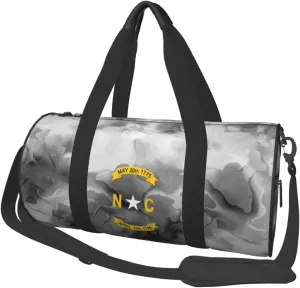 Flag of North Carolina Logo Convertible Garment Bag with Shoulder Strap, Carry on Garment Duffel Bag for Men Women - Rolling Foldable for Travel Luggage Bags (Black)
