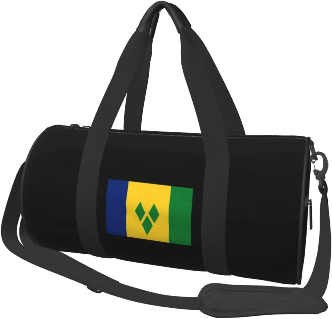 Flag Of Saint Vincent And The Grenadines Convertible Garment Bag with Shoulder Strap, Carry on Garment Duffel Bag for Men Women - Rolling Foldable for Travel Luggage Bags (Black)