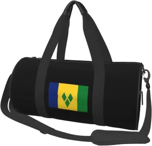 Flag Of Saint Vincent And The Grenadines Convertible Garment Bag with Shoulder Strap, Carry on Garment Duffel Bag for Men Women - Rolling Foldable for Travel Luggage Bags (Black)