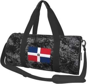 Flag of The Dominican Republic Convertible Garment Bag with Shoulder Strap, Carry on Garment Duffel Bag for Men Women - Rolling Foldable for Travel Luggage Bags (Black)