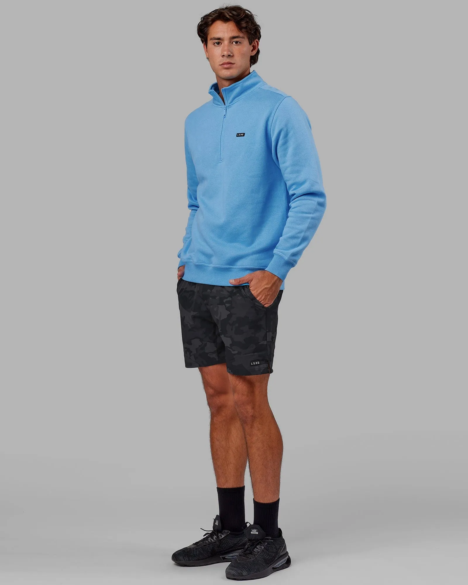Fundamental 1/4 Zip Sweater - Azure Blue