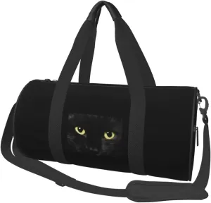 Funny-Black-Cat-Eyes Convertible Garment Bag with Shoulder Strap, Carry on Garment Duffel Bag for Men Women - Rolling Foldable for Travel Luggage Bags (Black)