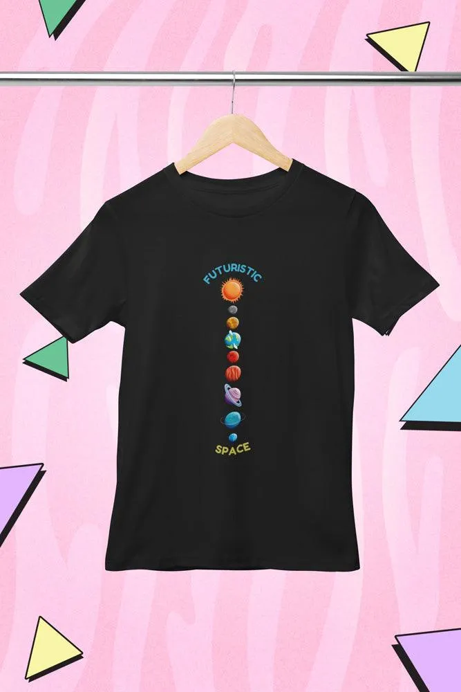 Futuristic Space - Unisex Oversized Cotton Graphic Printed T-Shirt