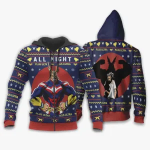 Giftngon - All Might Ugly Christmas Sweater My Hero Academia Anime Xmas Shirt For Kids