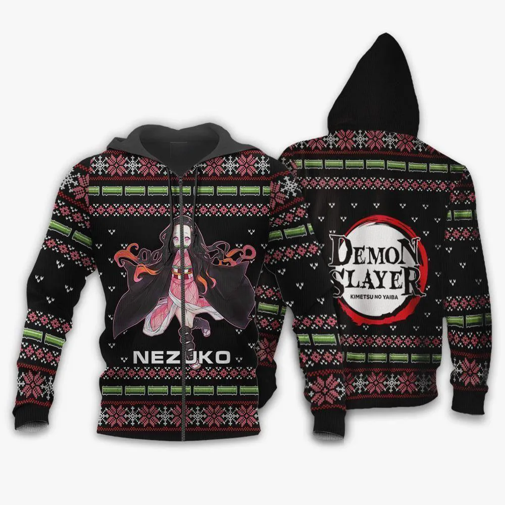 Giftngon - Nezuko Kamado Ugly Sweater Christmas Demon Slayer Anime Gift For Kids