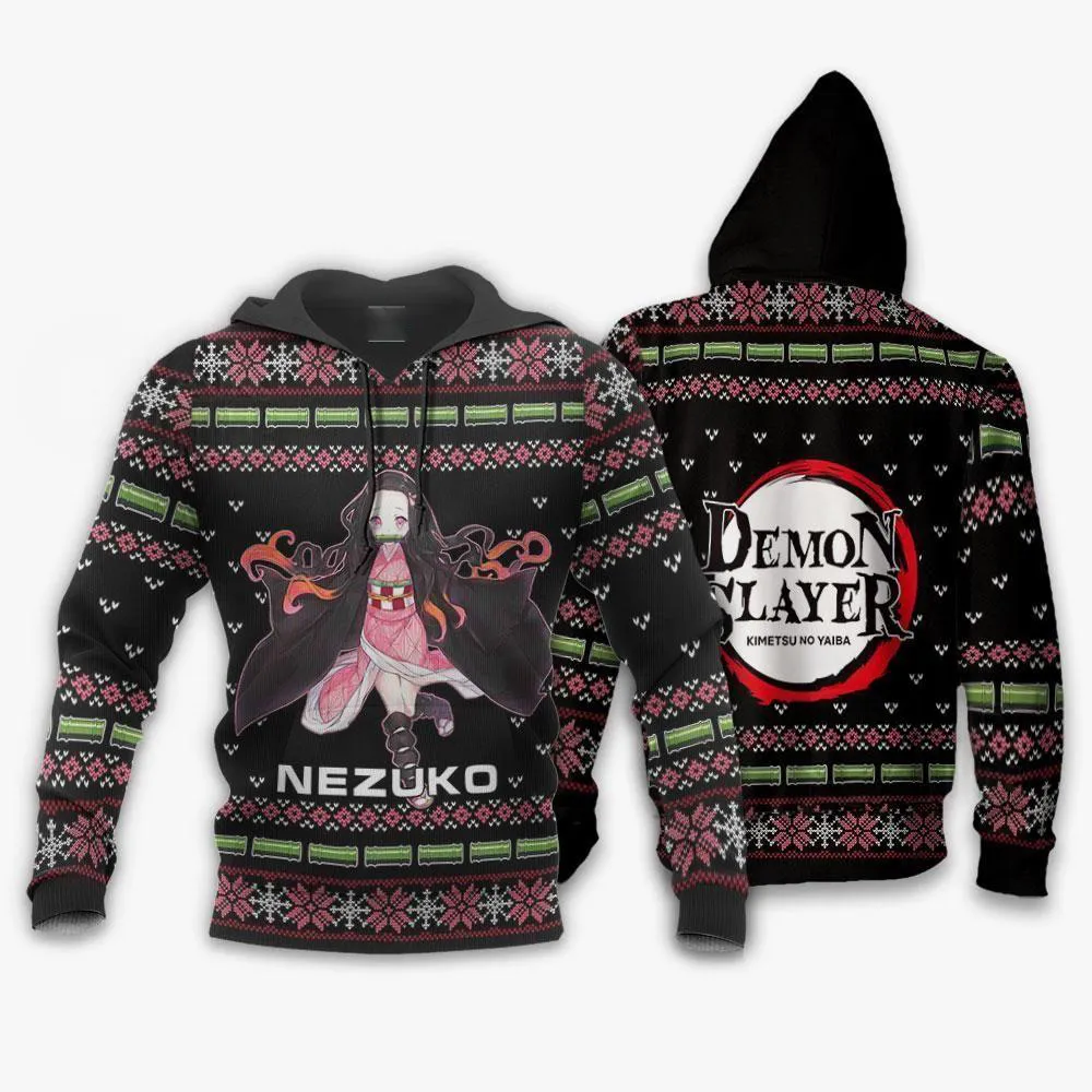 Giftngon - Nezuko Kamado Ugly Sweater Christmas Demon Slayer Anime Gift For Kids