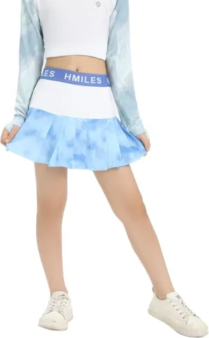 Girl Pleat Tennis Skirt with Shorts Athletic Skort for Golf Running Age 6-16