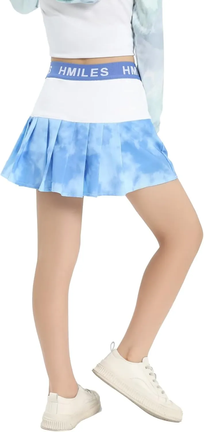 Girl Pleat Tennis Skirt with Shorts Athletic Skort for Golf Running Age 6-16