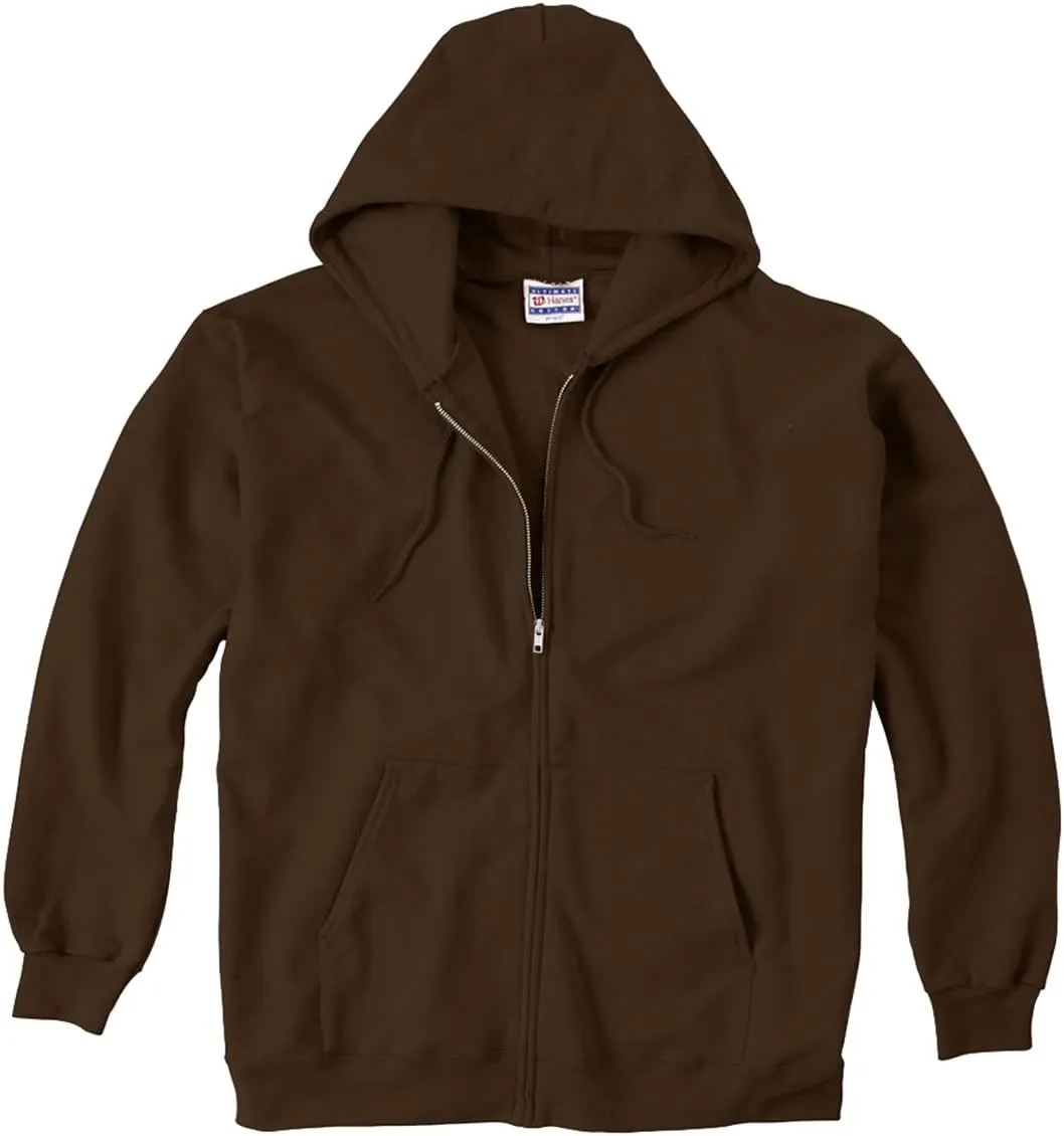 Hanes Mens Full Zip Ultimate Heavyweight Athletic-hoodies, Dark Chocolate, Medium US