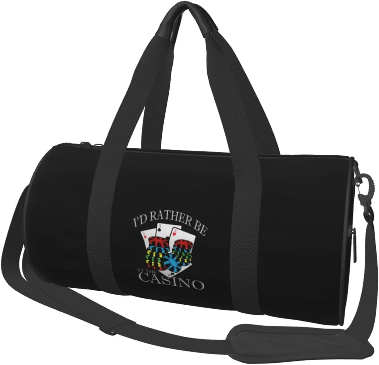 I'd Rather Be at The Casino Convertible Garment Bag with Shoulder Strap, Carry on Garment Duffel Bag for Men Women - Rolling Foldable for Travel Luggage Bags (Black)