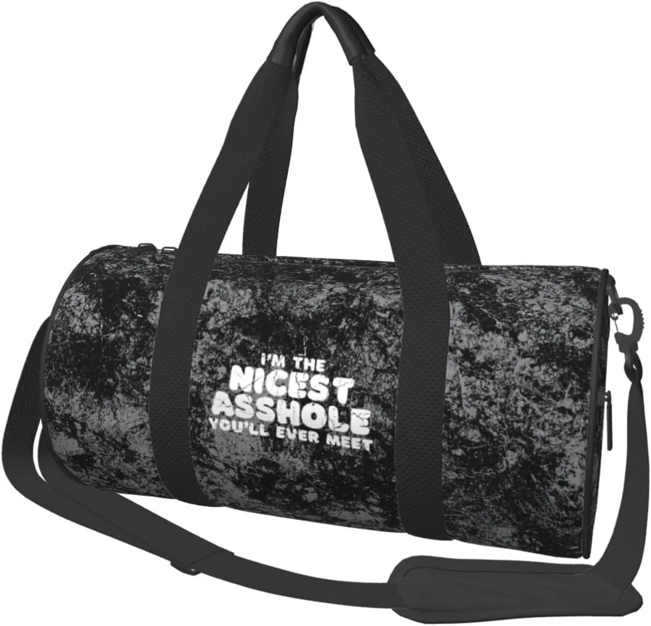 I'm The Nicest Asshole Youll Ever Meet Convertible Garment Bag with Shoulder Strap, Carry on Garment Duffel Bag for Men Women - Rolling Foldable for Travel Luggage Bags (Black)