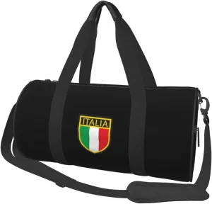 Italia Italy Italian Flag Convertible Garment Bag with Shoulder Strap, Carry on Garment Duffel Bag for Men Women - Rolling Foldable for Travel Luggage Bags (Black)
