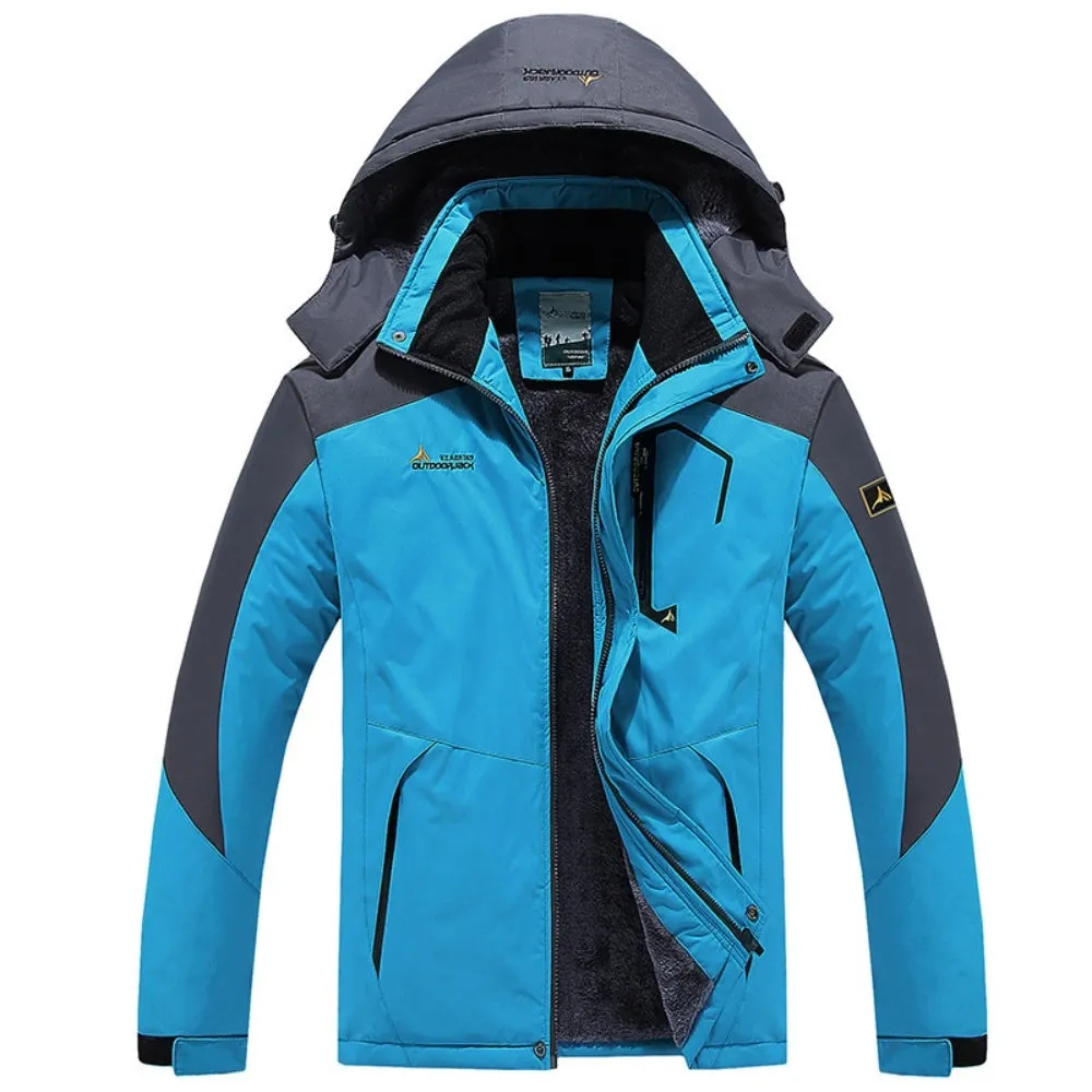 Jacket Outdoor Hooded Plus Size Plus Velvet Thick Windproof Warm Cotton Coat