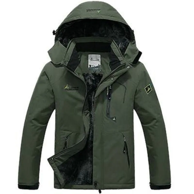 Jacket Outdoor Hooded Plus Size Plus Velvet Thick Windproof Warm Cotton Coat